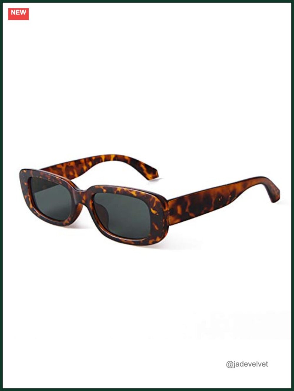 Women's Retro Rectangle Sunglasses UV400 Protection Plastic Frame